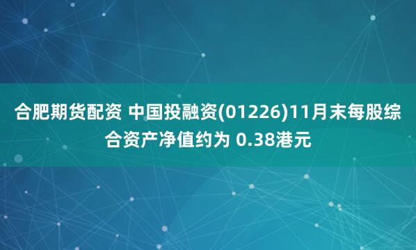 合肥期货配资 中国投融资(01226)11月末每股综合资产净值约为 0.38港元