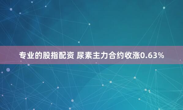 专业的股指配资 尿素主力合约收涨0.63%