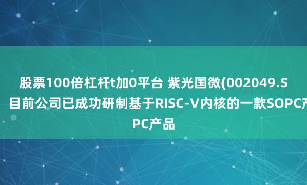 股票100倍杠杆t加0平台 紫光国微(002049.SZ)：目前公司已成功研制基于RISC-V内核的一款SOPC产品